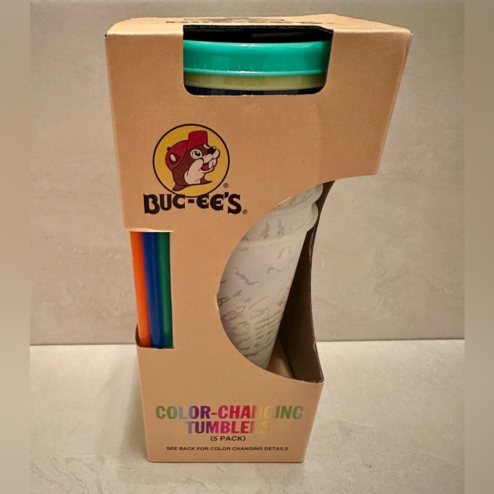 NEW Buc-ee’s Color-Changing Tumblers (5-Pack) – Tie-Dye Edition Brand New